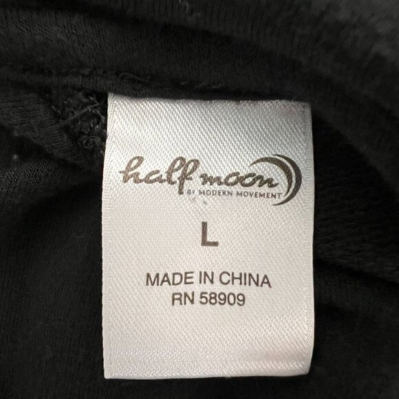 Half Moon by Modern Movement Womens Black Long Sleeve Cut Out Back Shirt Large - Picture 8 of 9